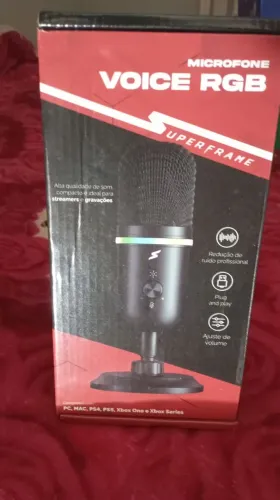 Microfone de Mesa Gamer Superframe Voice RGB