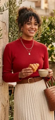 Blusa tricô vermelha tam M