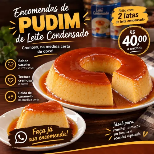 Pudim de leite para festas de fim de ano.