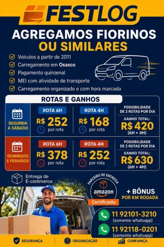 Agregamos Utilitários (Fiorino, Van e etc..)