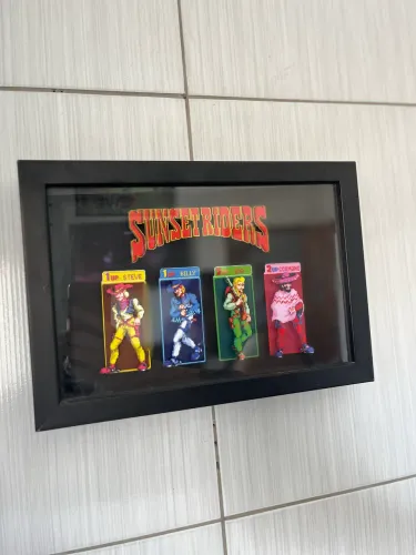 Quadro 3D Videogame Retrô SunsetRiders