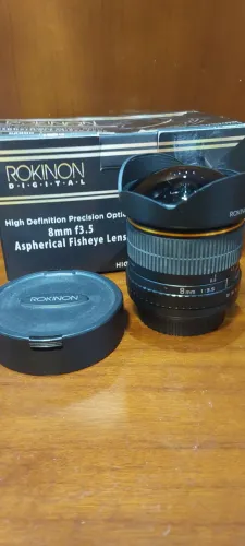 Lente Rokinon f 3.5 8mm Fisheye para Canon