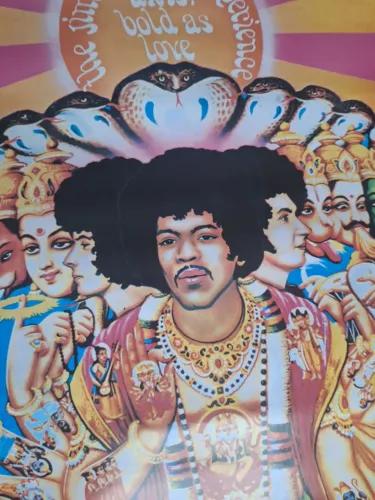 Poster JIMI HENDRIX 85x57 para emoldurar Hendrix Guitarra.