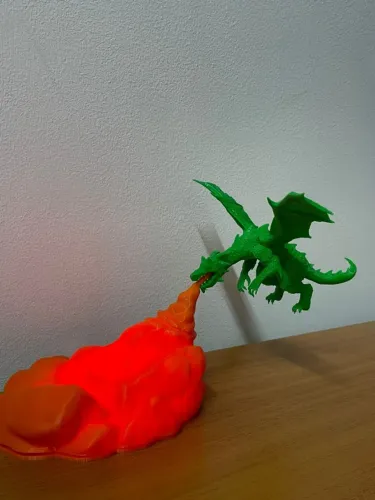 Luminária Dragão cuspindo fogo