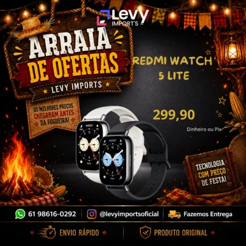 Smartwatch Redmi Watch 5 Lite Lacrado Original Novo