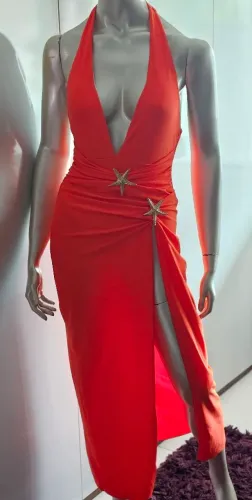 conjunto maiô e saia longa laranja