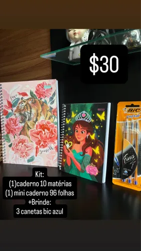 Kit caderno + Brinde $30