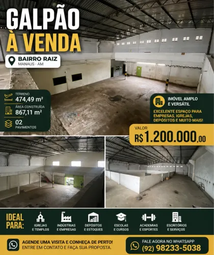 Vendo Galpão Comercial - Bairro Raiz