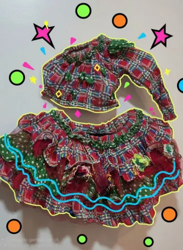 Fantasia de festa junina, conjunto vermelho