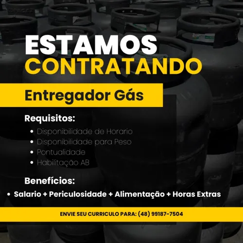 Contrata-se Motociclista Entregador de Gás (Motoboy)