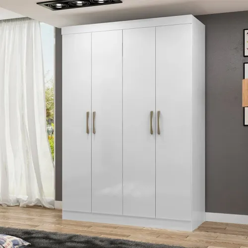 Guarda roupa 4 portas - Gavetas embutidas