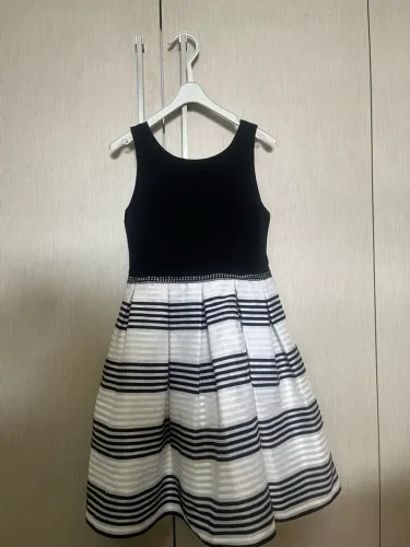 Vestido infantil preto e branco 8 anos