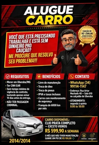 Alugo clio para aplicativos