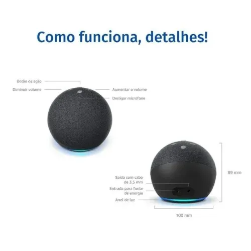 Alexa Echo Dot 5ª Geração, Lançamento Alto-falante inteligente com Alexa