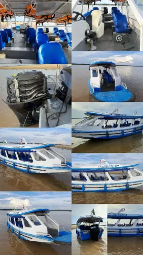 Lancha e Motor Disponível a venda