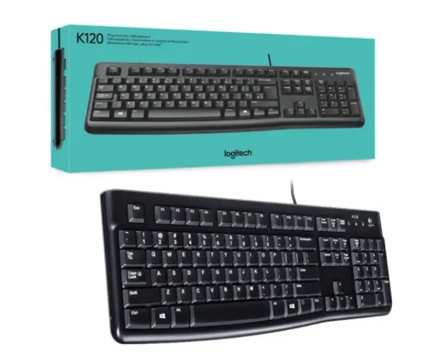 Teclado com fio USB Logitech K120 com Layout ABNT2