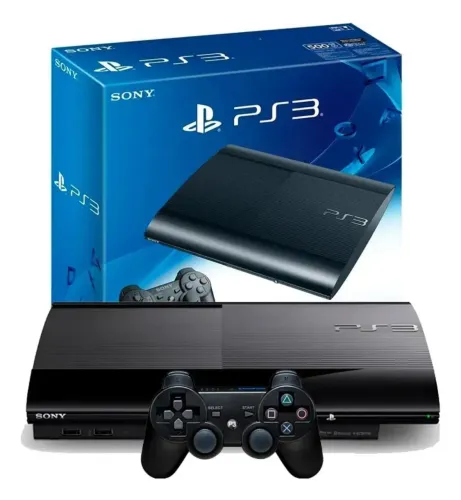 PS3 (HEN 4.93) 250GB PRTO COM 2 CONTROLES + 5 JOGOS DIGITAIS (USADO)