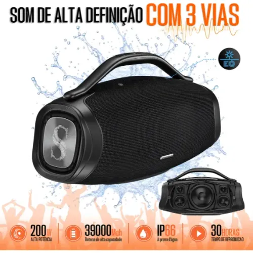 Caixa De Som Boombox Sabala Bluetooth 5.4 Potente dr909 200w 39000mah Tws Ipx66 Usada