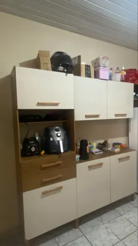 Armário de Cozinha Compacto e Completo - Com Balcão e Nichos