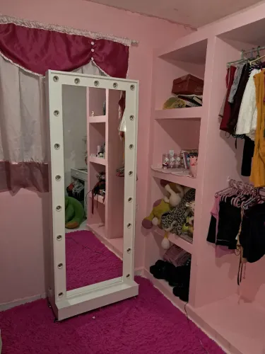Espelho Camarim 70 cm com rodinhas 100%MDF