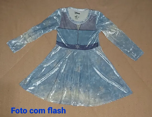 Vestido Infantil Frozen 2 Veludo Molhado Tam. 6