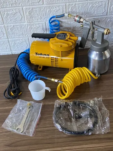 Compressor de Ar Tekna CD1.2B + Pistola de Pintura - Nunca Usado
