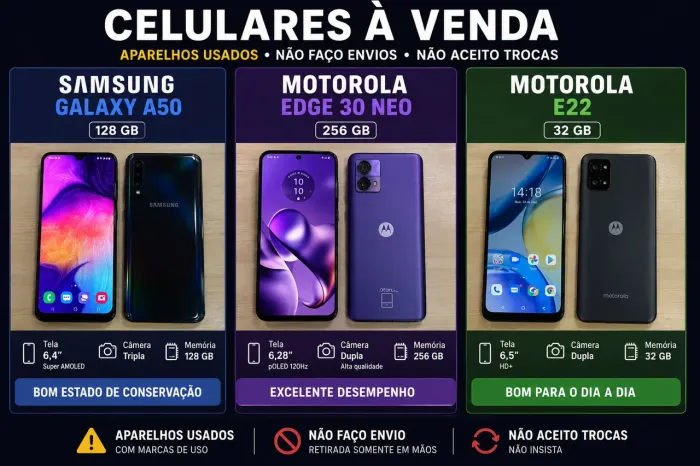3 celulares usados 