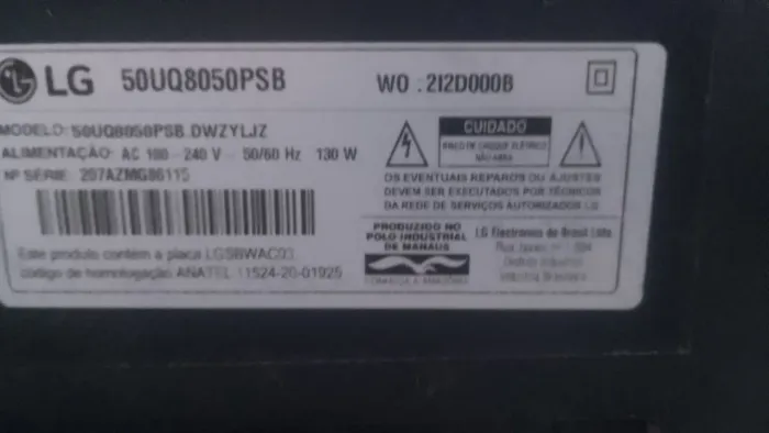 Tv LG 50 defeito, tava liga sem imagem e somente o som agora ela não tá ligando