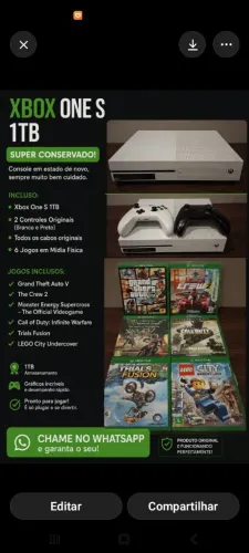 Vídeo game xbox one S 