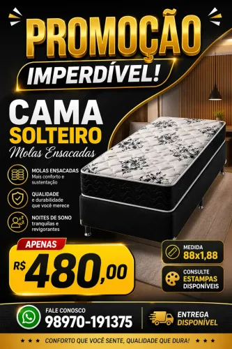 Cama solteiro molas Ensacada