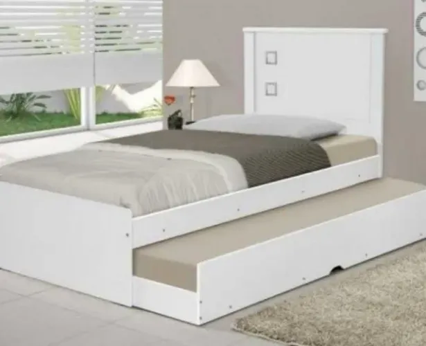 Bicama Cama + Auxiliar Barcelona Branco Tebarrot