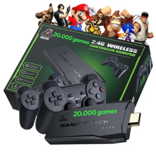 Game Stick 4K Com 2 Controles + Entrega Grátis