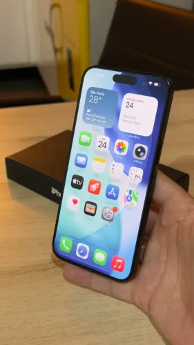 iPhone 15 Pro Max 1TB Blue Titanium - Loja física! Com 90 dias de garantia! Até 18x 
