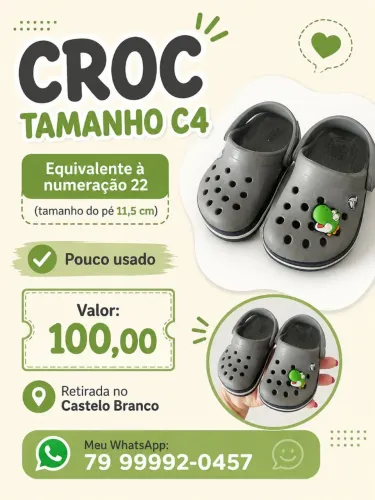 Crocs Original C4 (referente ao pé tamanho 22)