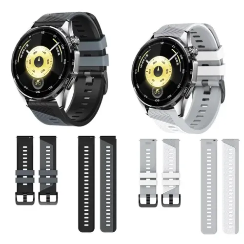 Pulseira Garmin Linha DUO | Silicone Premium | 22mm | Black Grey ou White Grey