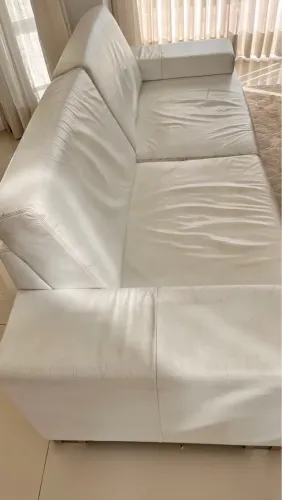 Sofa couro legítimo branco - jogo