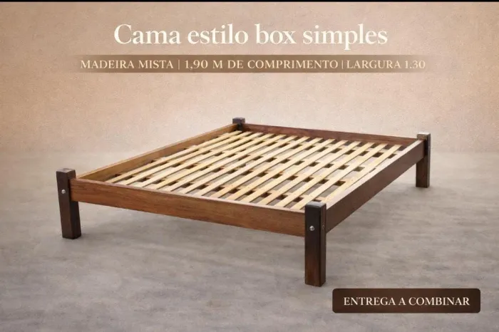 Cama de madeira maciça