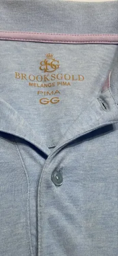Polo masculina BROOKSFIELD, azul clara, GG(fôrma pequena)