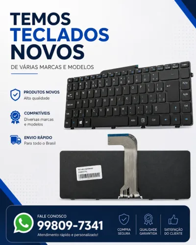 Teclado Novo para Notebook Dell Lenovo,asus,Positivo,Acer 