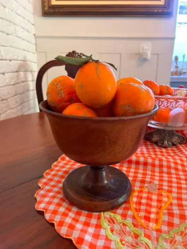 Fruteira Centro de Mesa em Madeira Nobre Torneada