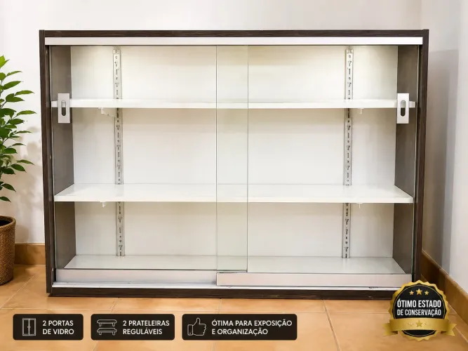 VITRINE EXPOSITORA COM PORTAS DE VIDRO À VENDA