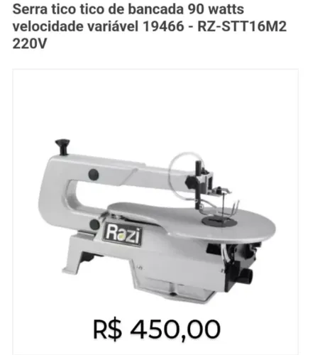 Serra Tico-Tico de Bancada 90W - 220V | Velocidade Variável