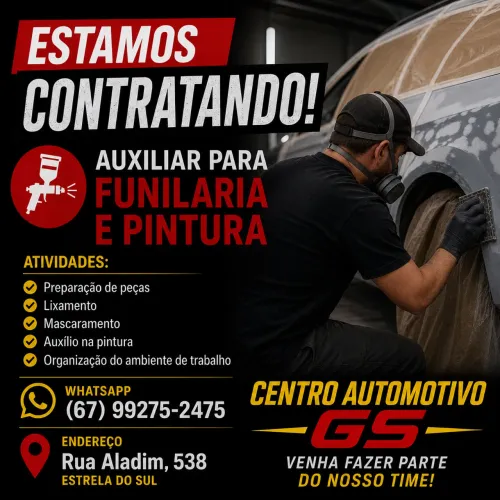 Contrata-se auxiliar para Funilaria e Pintura