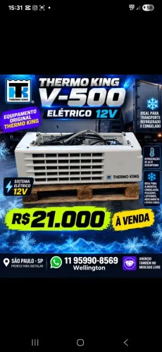 Thermoking v 500 usado 12 v baú caminhão refrigerado e congelado