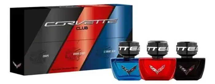 Kit com três perfumes corvette clube com 50 ml cada