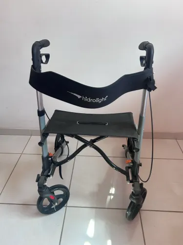 Andador ortopédico Hidrolight 4 rodas com freios cinza