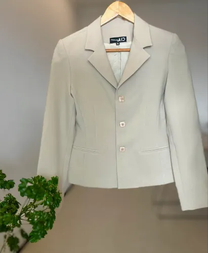 Blazer 36 Alfaiataria Feminina Bege Cia da Roupa