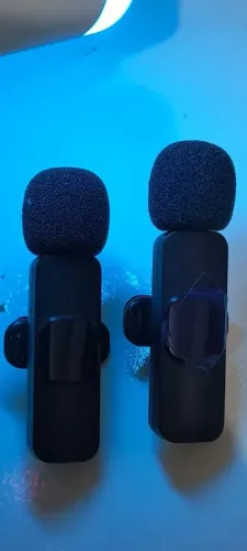 Microfone Lapela Sem Fio Duplo Para Celular Usb-c 2 Em 1