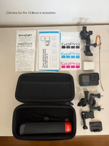 Camera GoPro 13 Black completa com estojo 6 meses de uso, - Cartão Micro SD 256GB