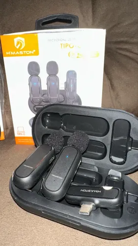 Microfone Lapela Duplo Tipo C